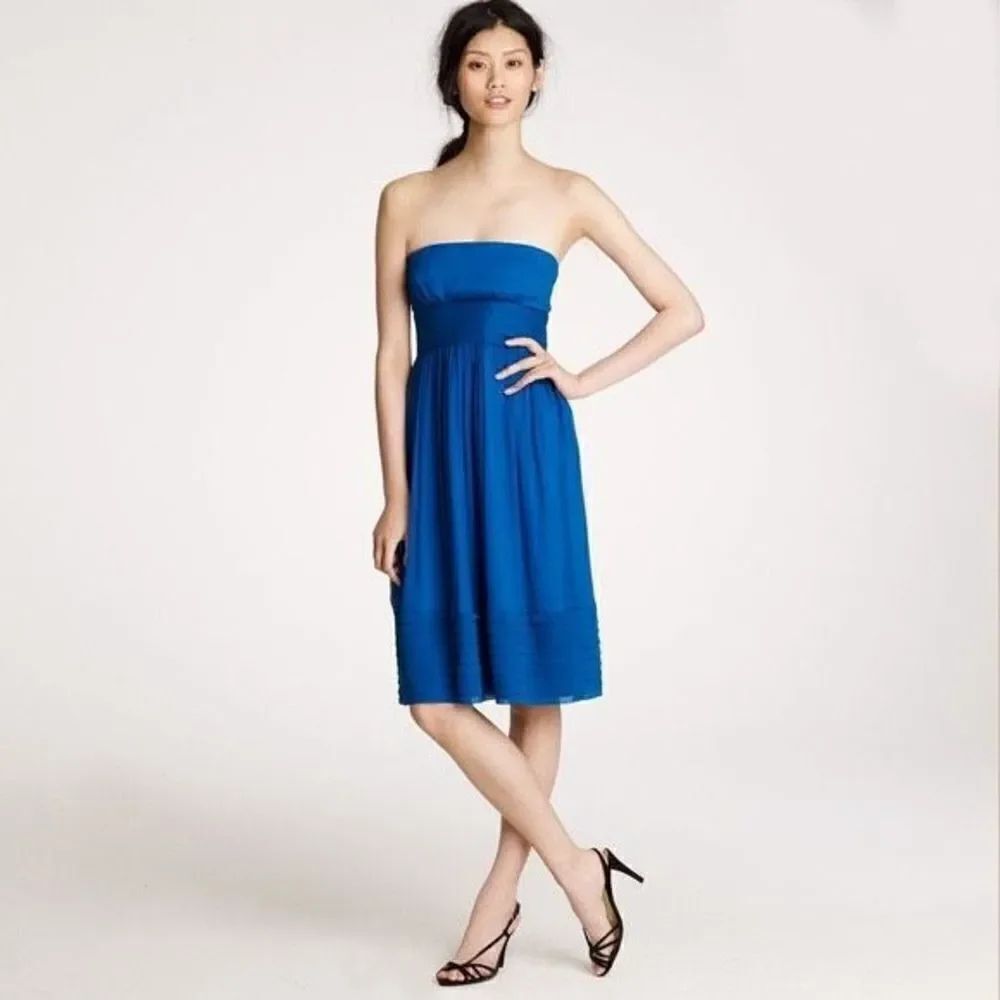 J. Crew Juliet dress 100% Silk Strapless Cocktail Dress size 8